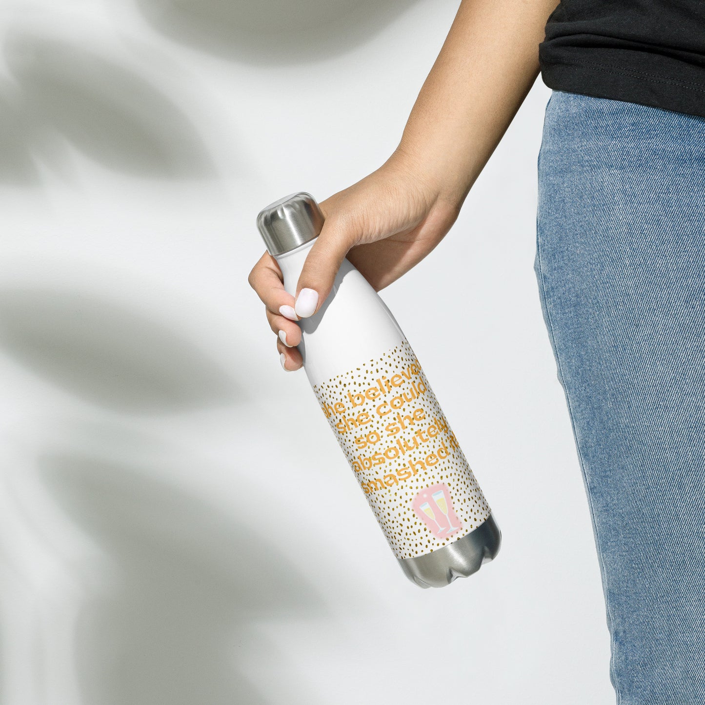 She Believed She Could So She Stainless Steel Water Bottle