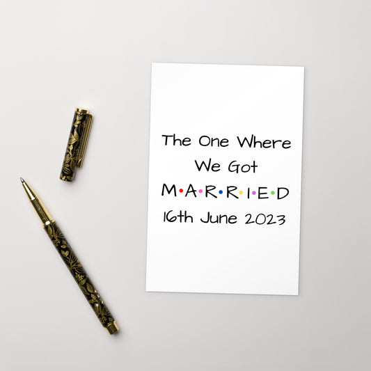 Personalised Wedding Postcard