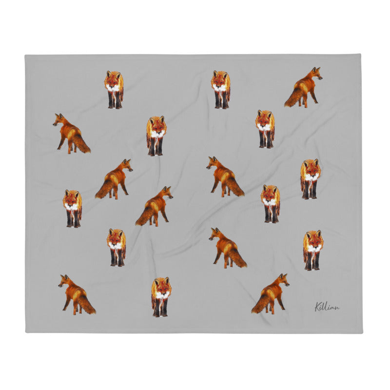 Personalised Red Fox Throw Blanket