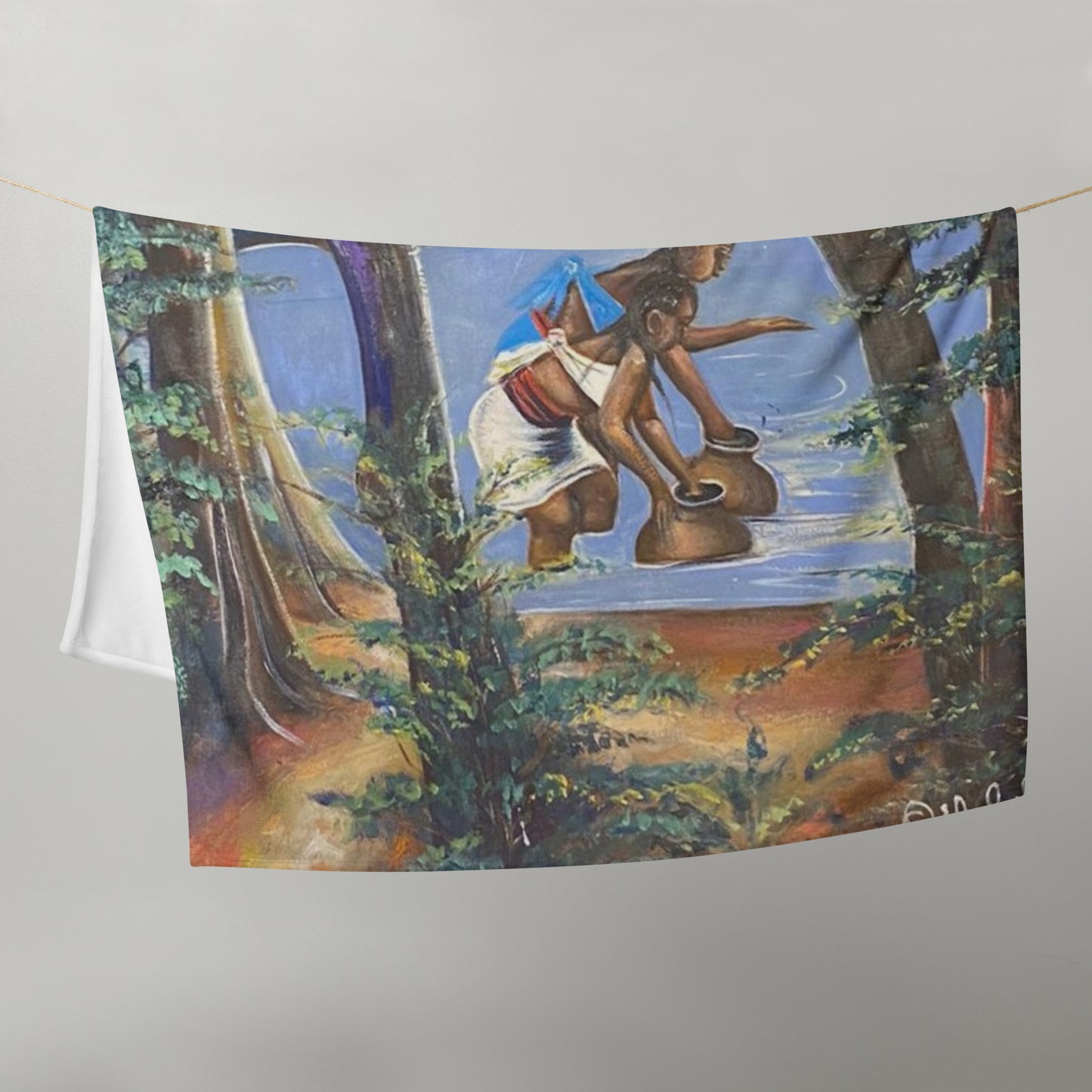 Art Print Drawing Water Throw Blanket