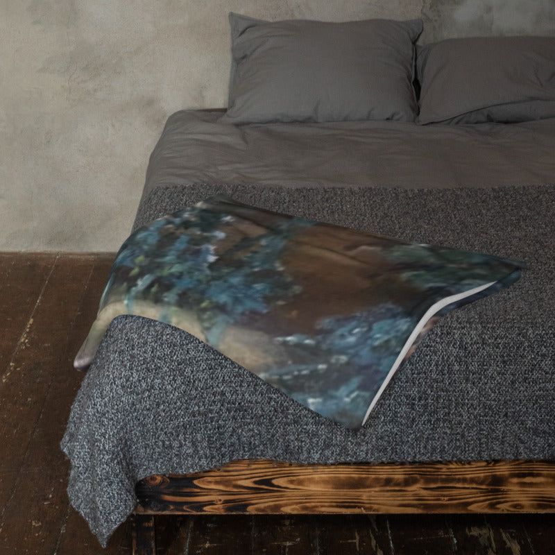 Art Print Stream Crossing Throw Blanket