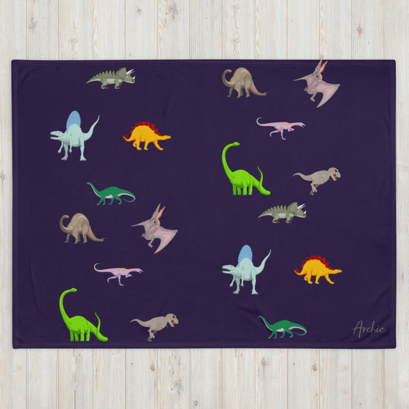 Personalised Dinosaur Throw Blanket