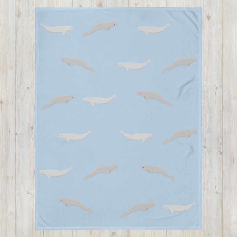 Beluga Whale Throw Blanket