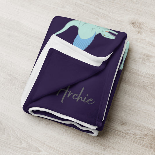 Personalised Dinosaur Throw Blanket