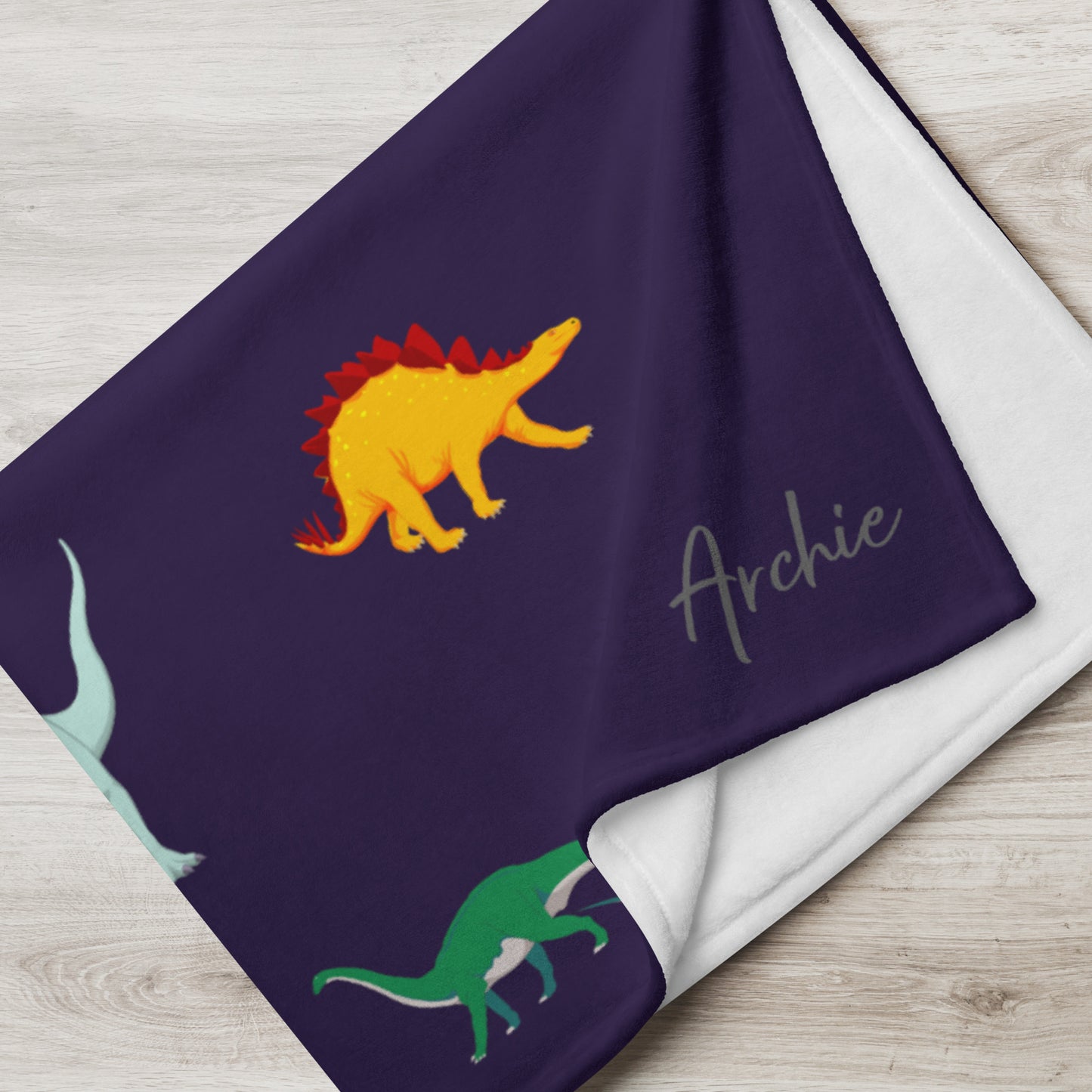 Personalised Dinosaur Throw Blanket