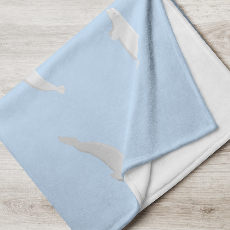 Beluga Whale Throw Blanket