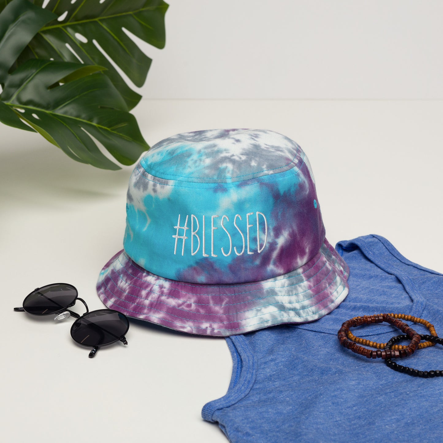 #Blessed Tie-Dye Bucket Hat