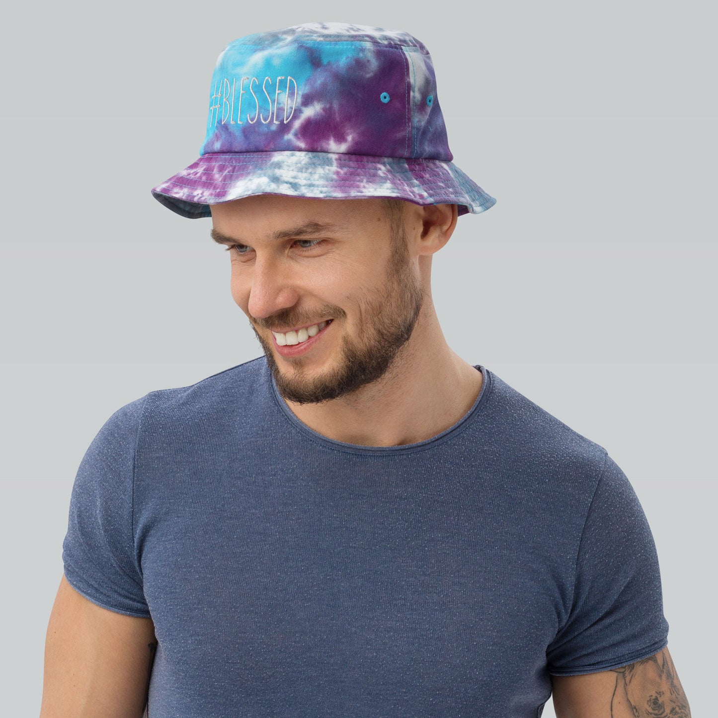 #Blessed Tie-Dye Bucket Hat