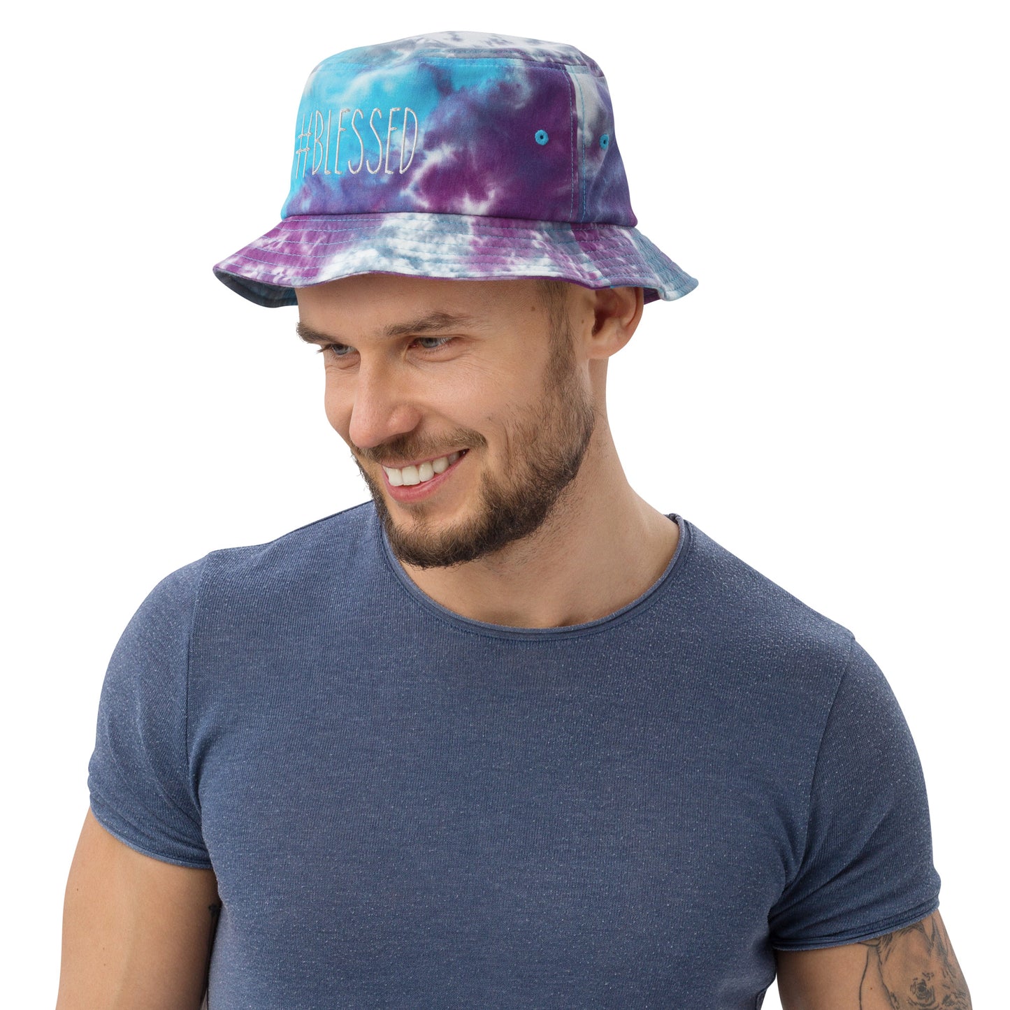 #Blessed Tie-Dye Bucket Hat