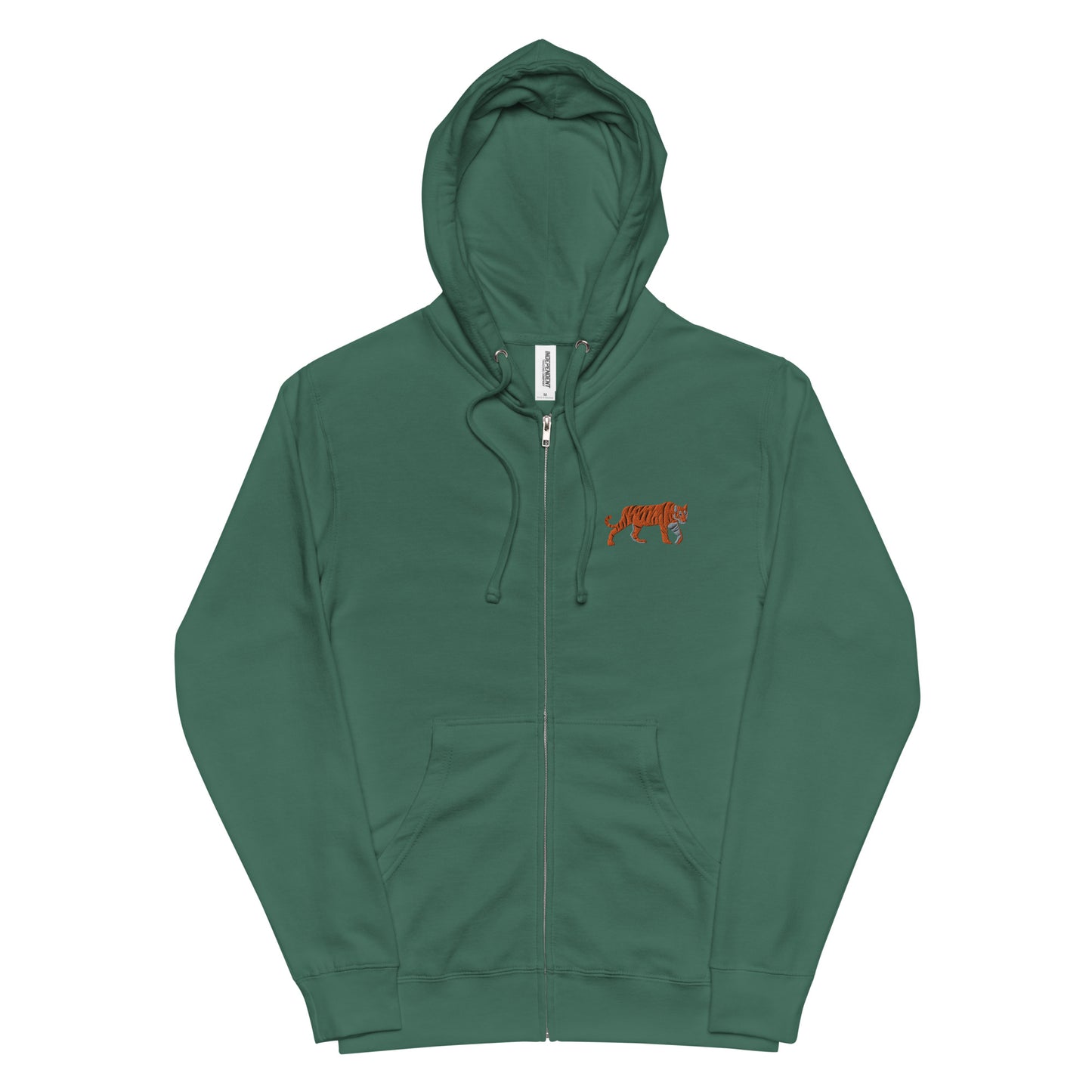 Tiger Unisex Fleece Zip Up Hoodie