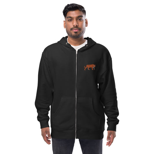 Tiger Unisex Fleece Zip Up Hoodie