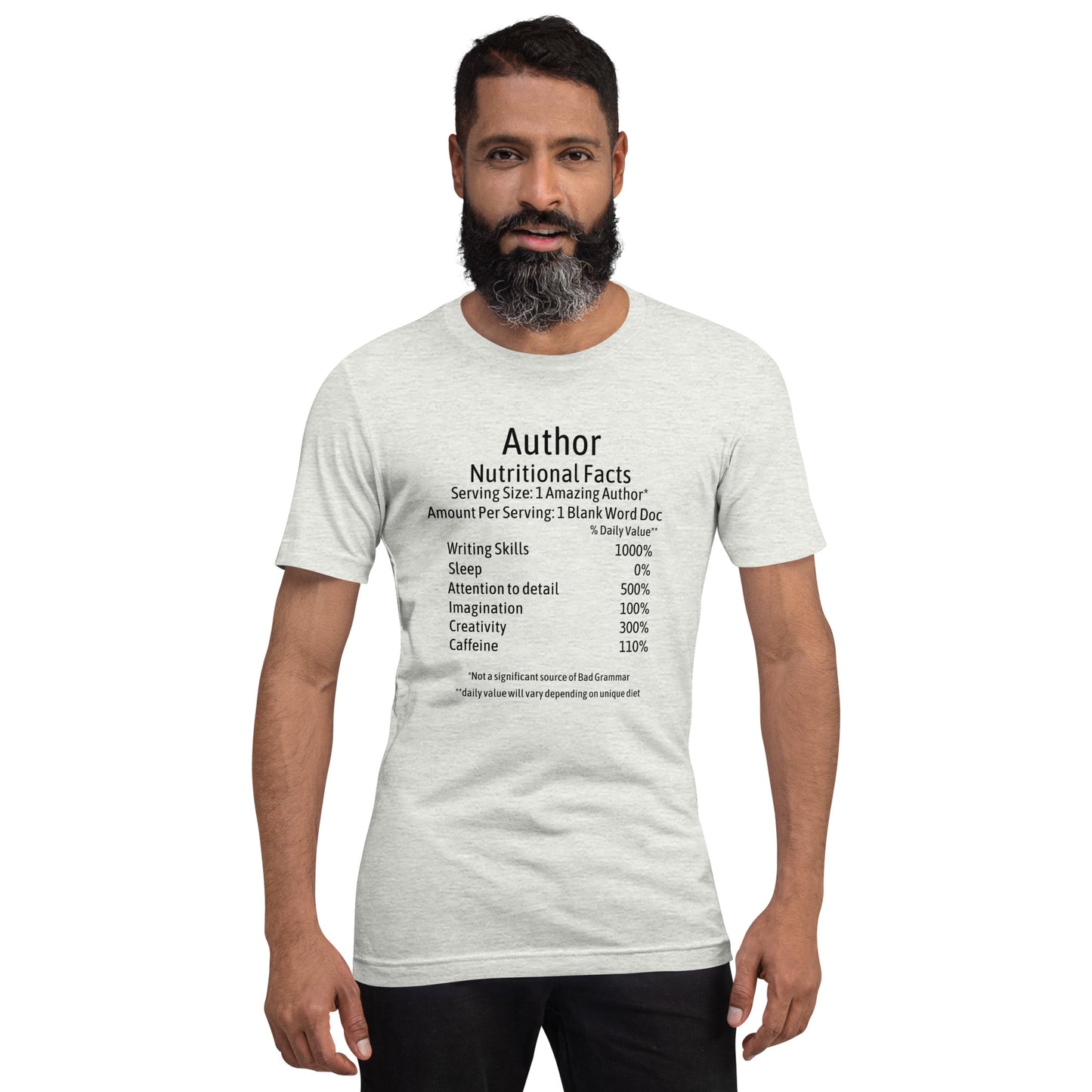 Authors Unisex T Shirt Nutrition Facts