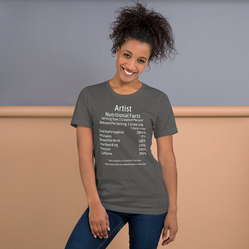 Artist Unisex t-shirt Nutrition Facts