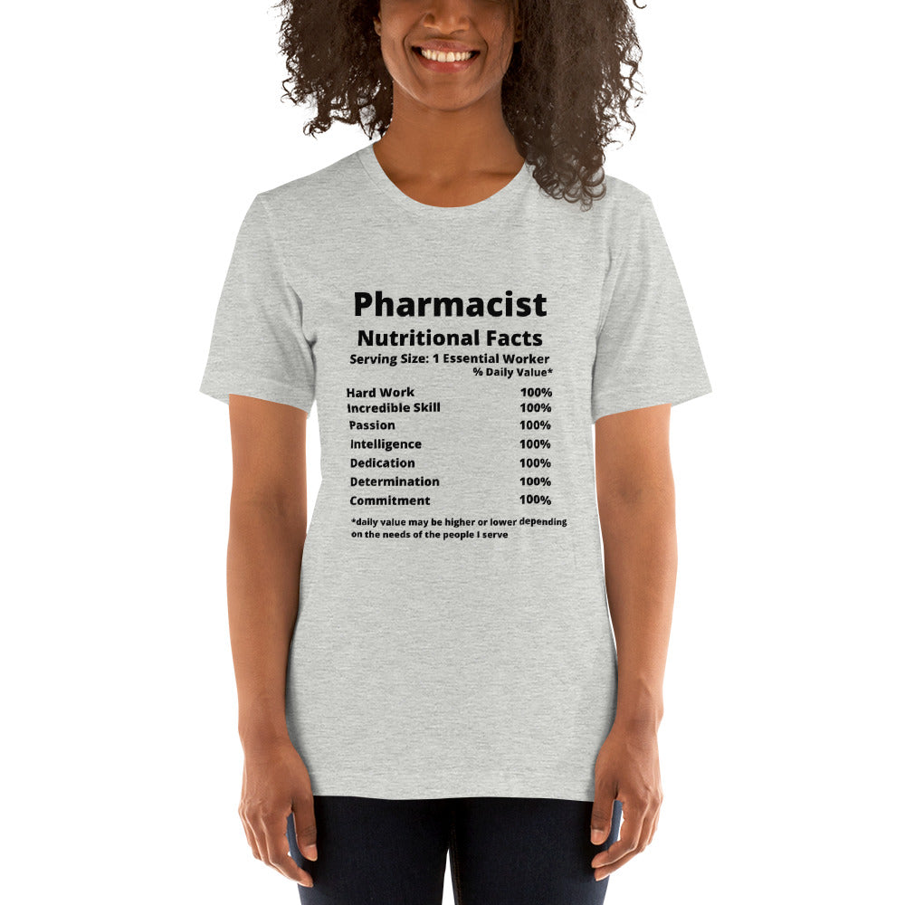 Pharmacist Unisex T shirt Nutrition Facts