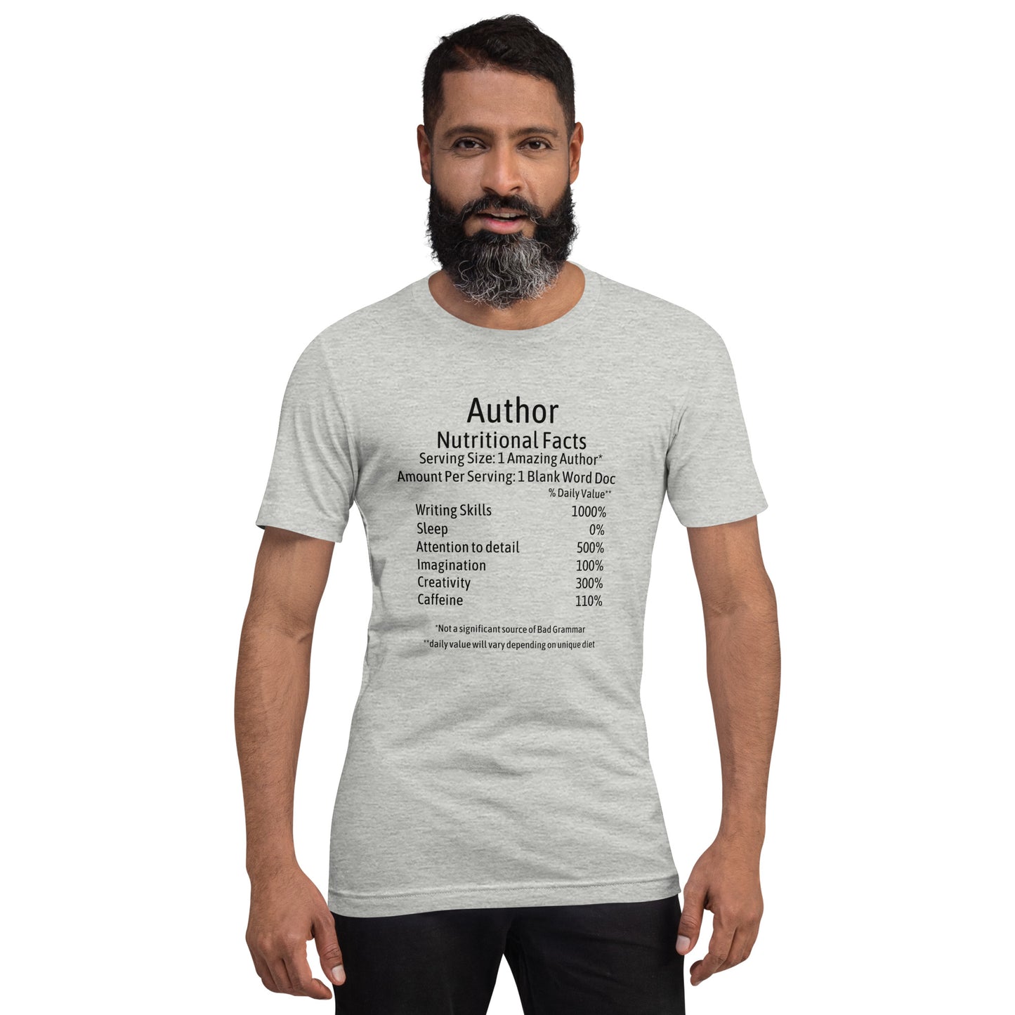 Authors Unisex T Shirt Nutrition Facts