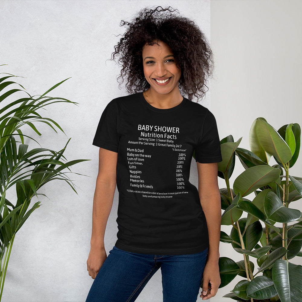 Baby Shower Nutrition Facts Unisex t-shirt