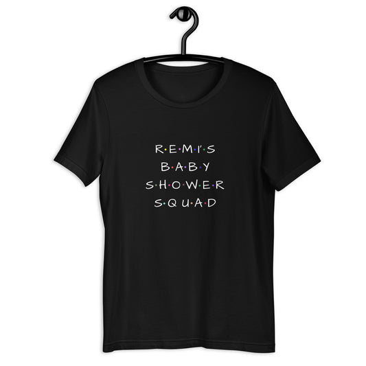 Personalised Baby Shower Squad Unisex t-shirt