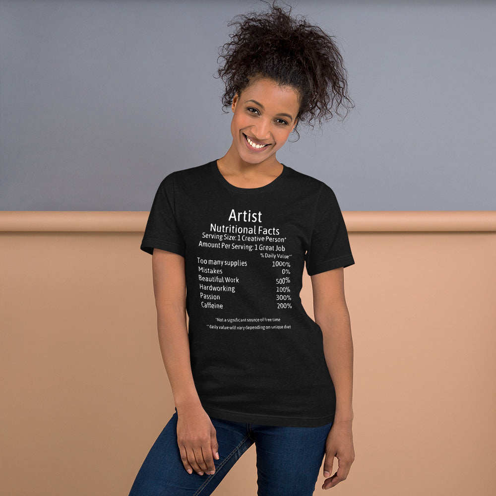 Artist Unisex t-shirt Nutrition Facts