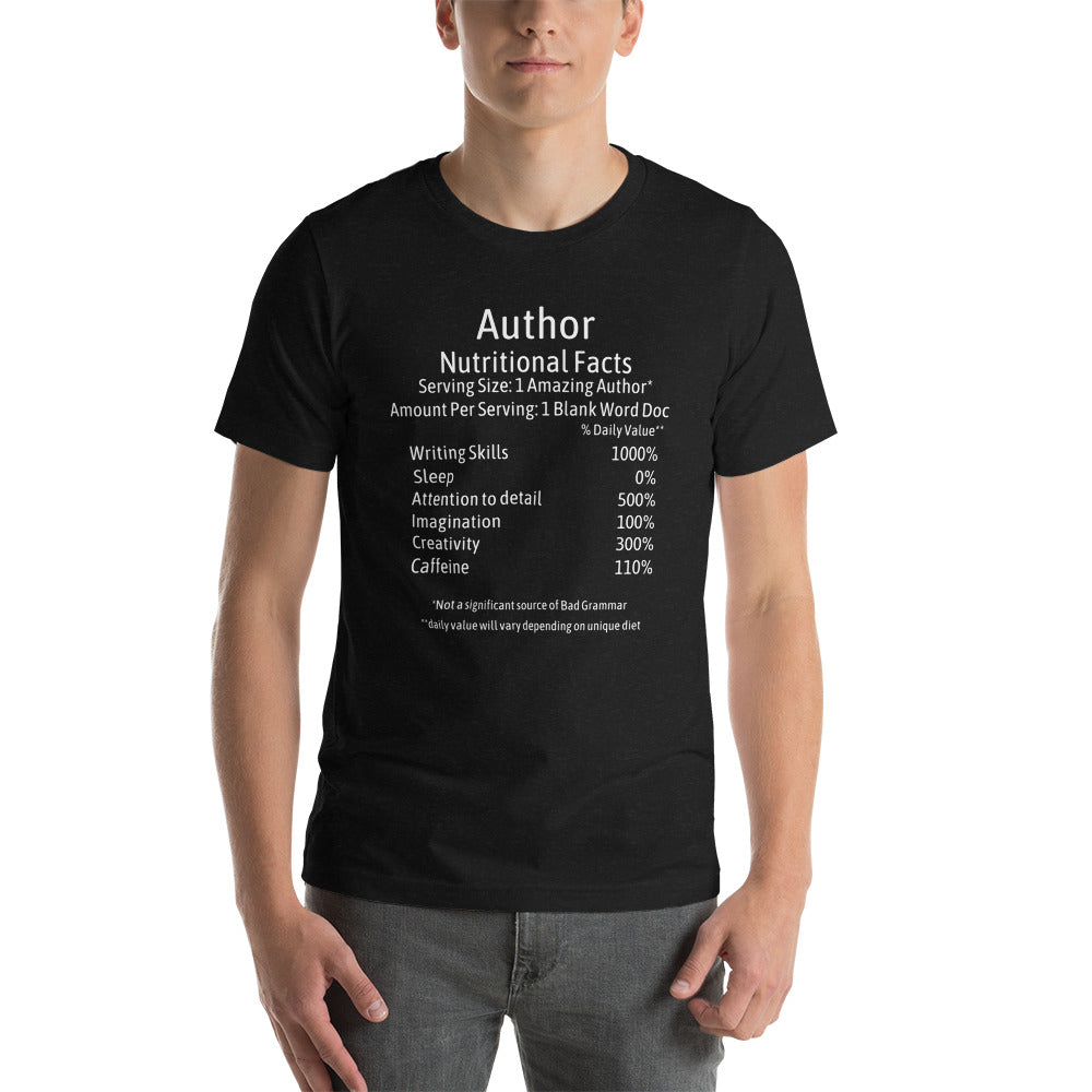 Author Unisex t-shirt Nutrition Facts