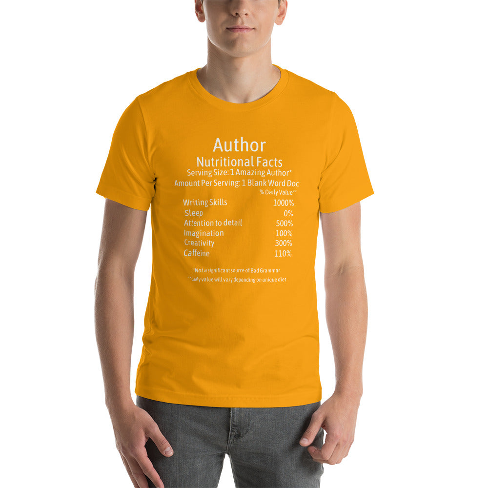 Author Unisex t-shirt Nutrition Facts