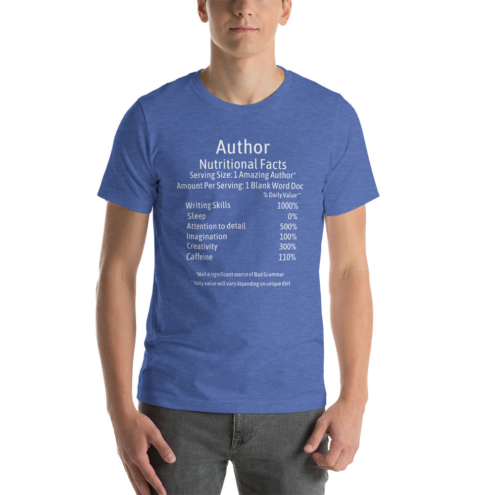 Author Unisex t-shirt Nutrition Facts