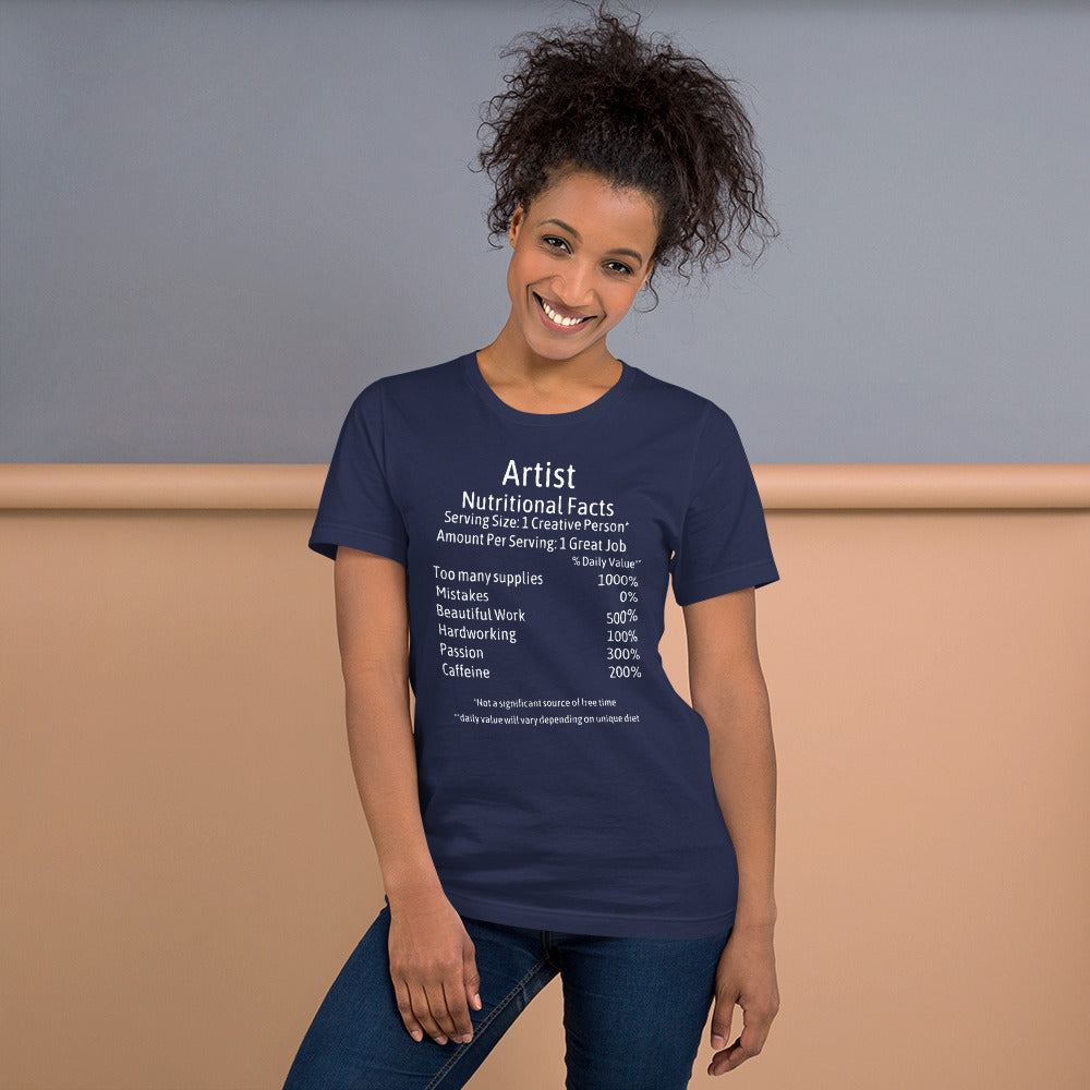 Artist Unisex t-shirt Nutrition Facts