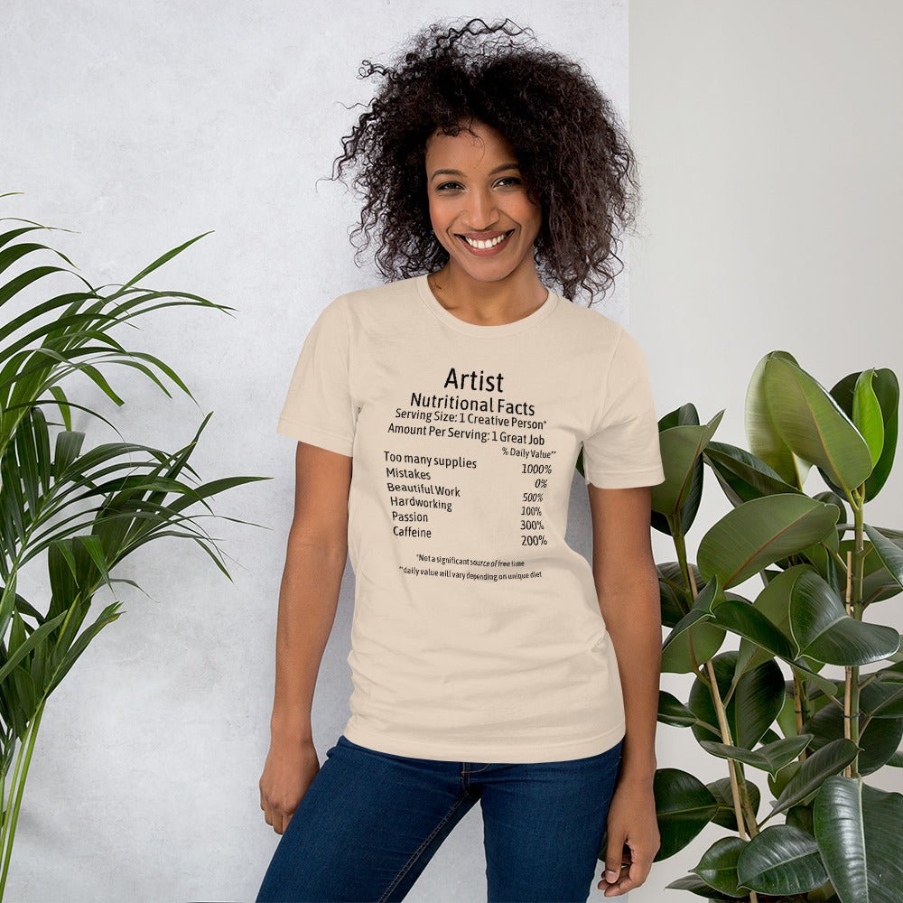 Artist Unisex t-shirt Nutrition Facts