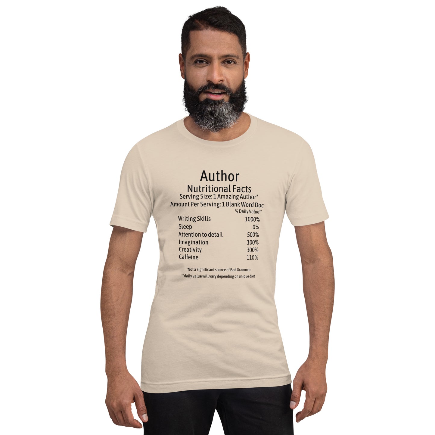 Authors Unisex T Shirt Nutrition Facts