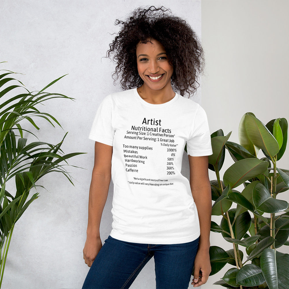 Artist Unisex t-shirt Nutrition Facts