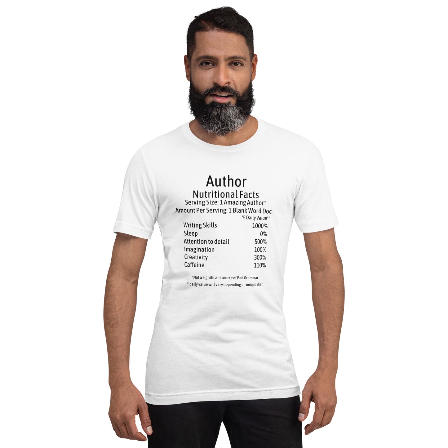 Authors Unisex T Shirt Nutrition Facts