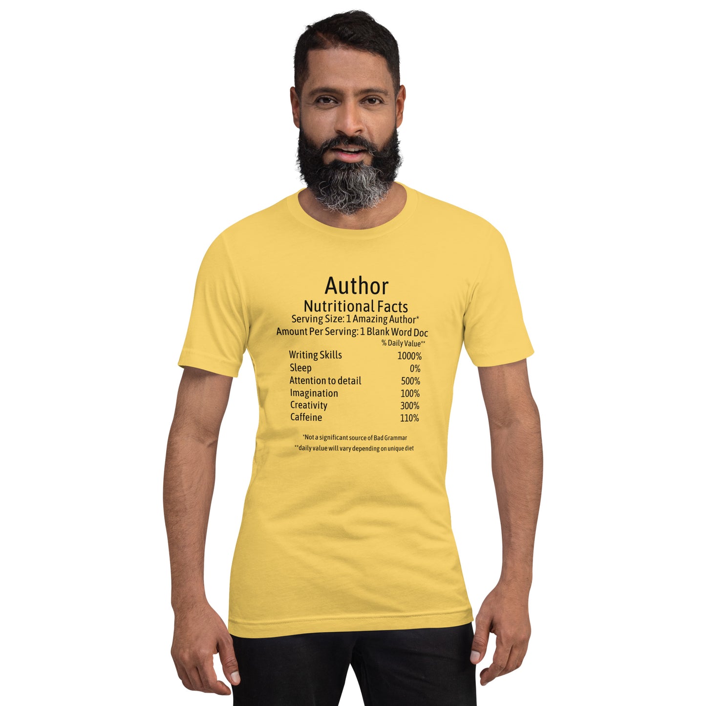 Authors Unisex T Shirt Nutrition Facts