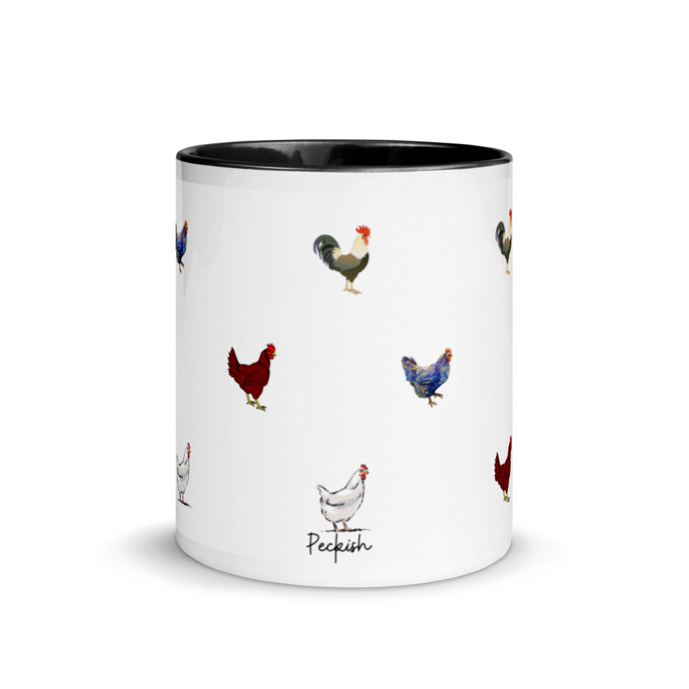 Chicken Coffee Mug with Color Inside, Easter Gifts For Adults, Perfect Gift For Chicken Keeper, Chicken Enthusiast