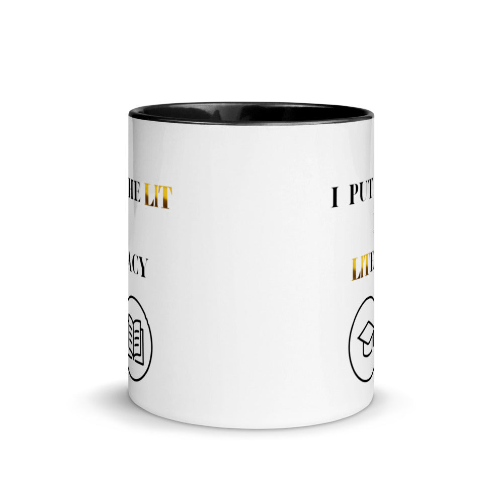 Teacher Mug, with Color Inside, I Put The Lit In Literacy, Gifts For Teachers, Teacher Appreciation