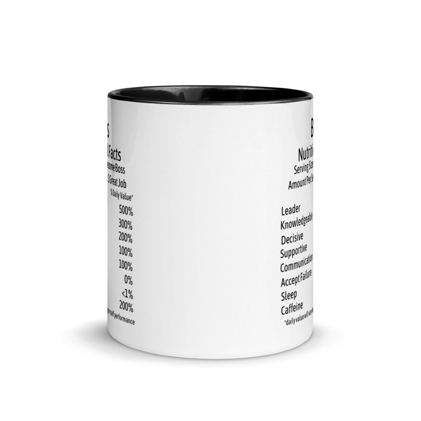 Boss Coffee Mug Two Tone Nutrition Facts Cup Appreciation Gifts For Bossed Up Lady, Girl, Women, Men, Bosses Day, Leaving Present, Birthday Gift