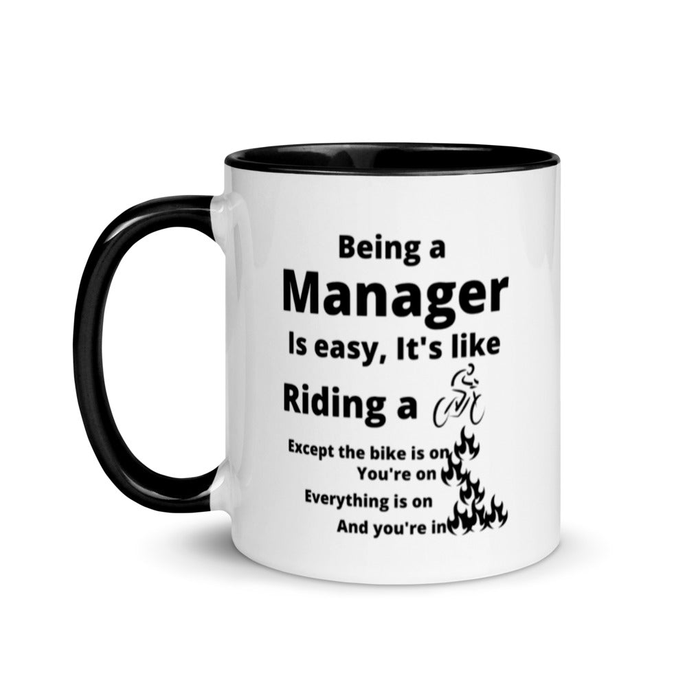 Manager Mug, with Color Inside, Being A Manager Is Easy, Ideal Gift For, Managers, Team Manager, Case Manager Gifts, Best Manager Gifts