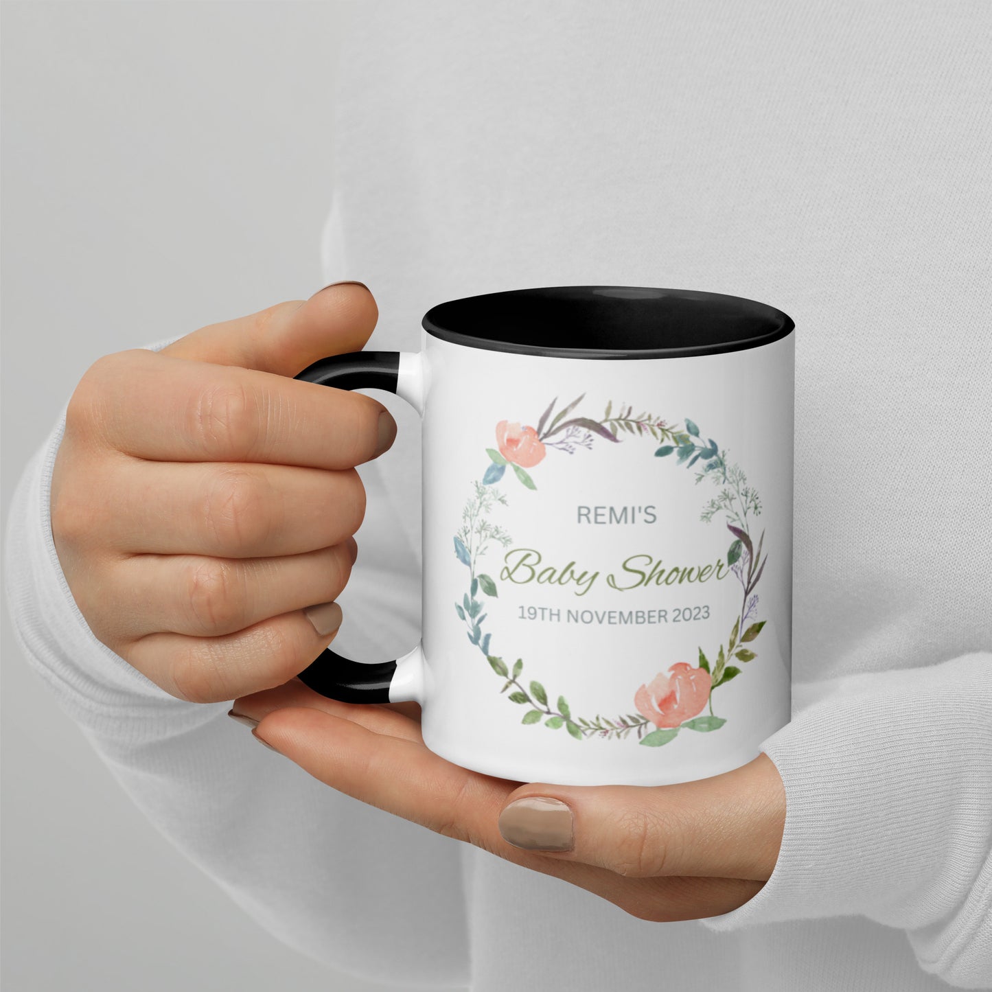 Personalised Baby Shower Mug with Color Inside