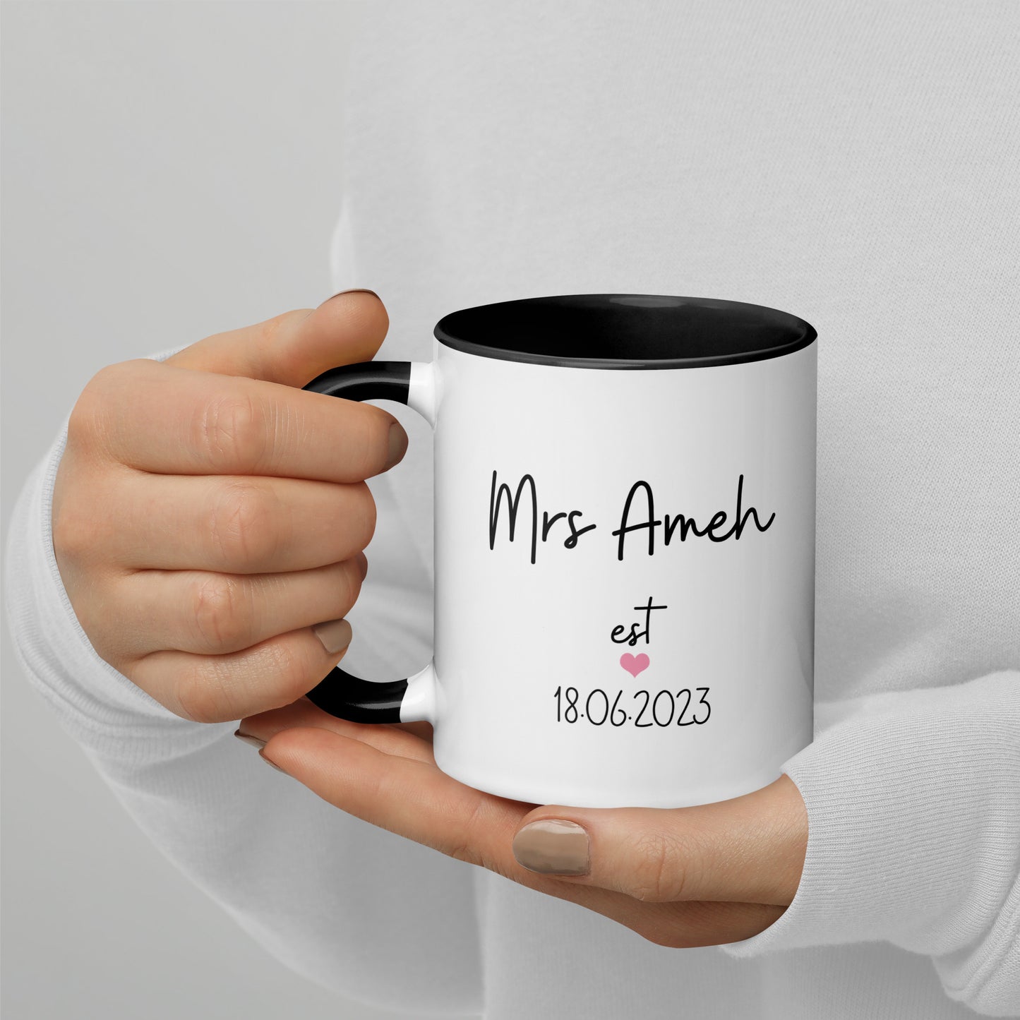 Personalised Mrs Mug Two Tone