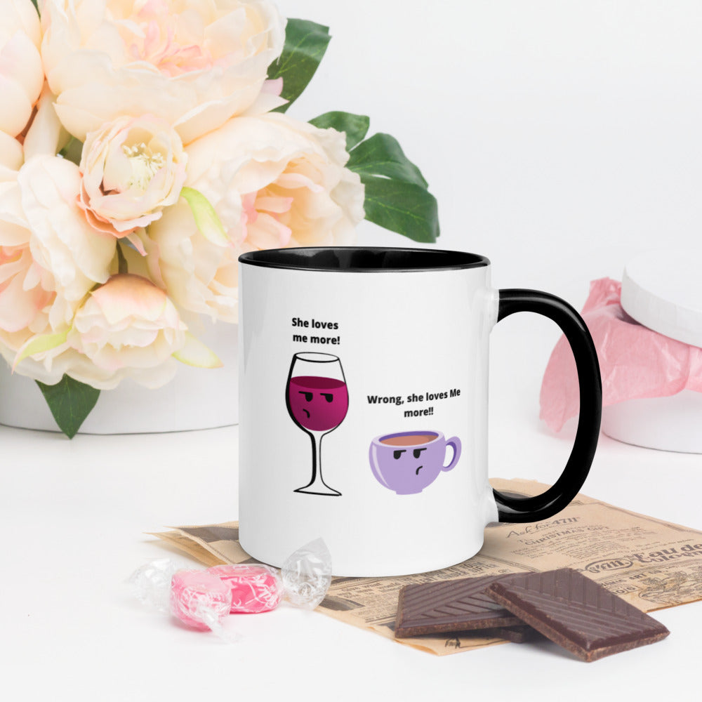 Wine And Coffee Mug, Wine Lover Gift, Coffee Lover, Coffee Gift, Wine Gifts, Wine Vs Coffee, Love Coffee, Love Wine, Wine Drinker Gift, Two Tone