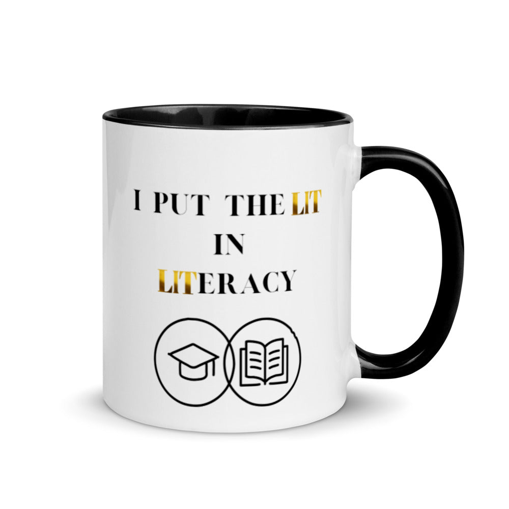 Teacher Mug, with Color Inside, I Put The Lit In Literacy, Gifts For Teachers, Teacher Appreciation