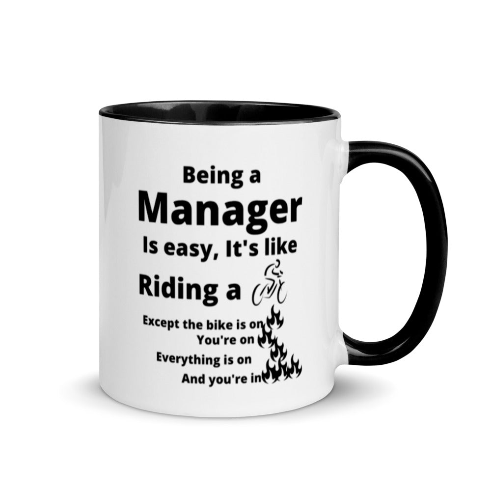 Manager Mug, with Color Inside, Being A Manager Is Easy, Ideal Gift For, Managers, Team Manager, Case Manager Gifts, Best Manager Gifts