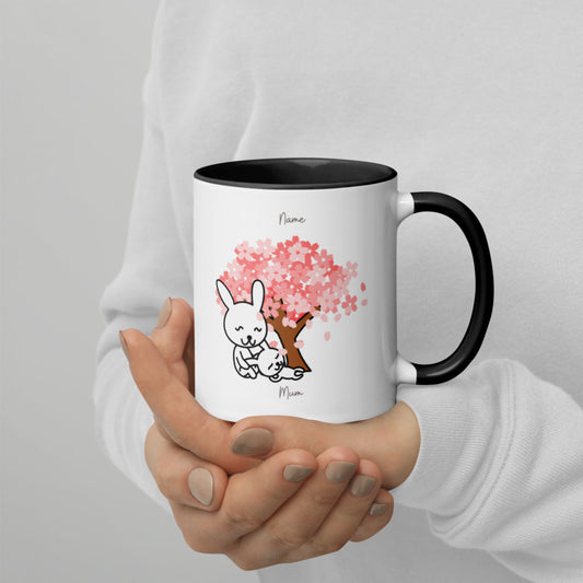 Mother Gift - Personalised Cherry Blossom & Bunny Mug