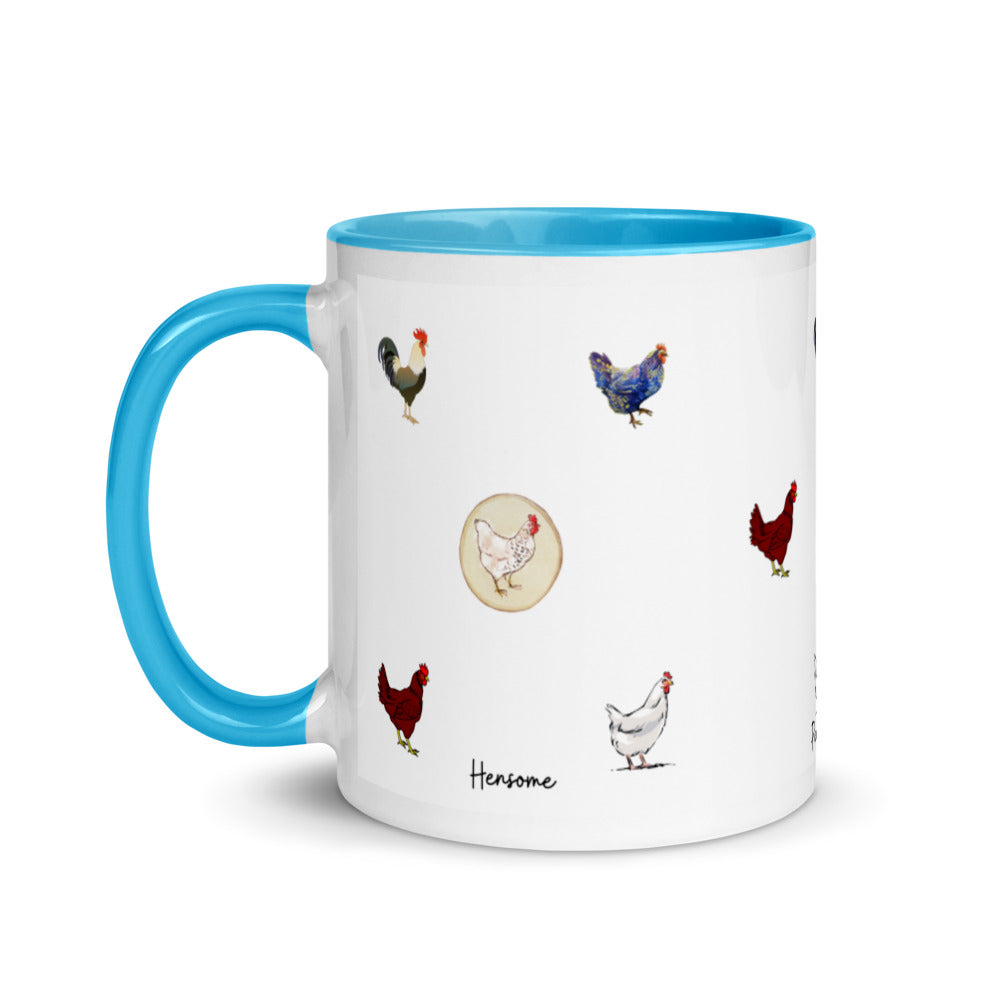 Chicken Coffee Mug with Color Inside, Easter Gifts For Adults, Perfect Gift For Chicken Keeper, Chicken Enthusiast