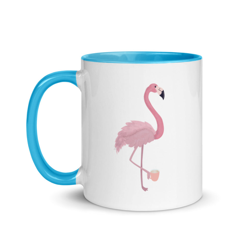 Flamingo Themed Gifts - Flamingo With Coffee Mug