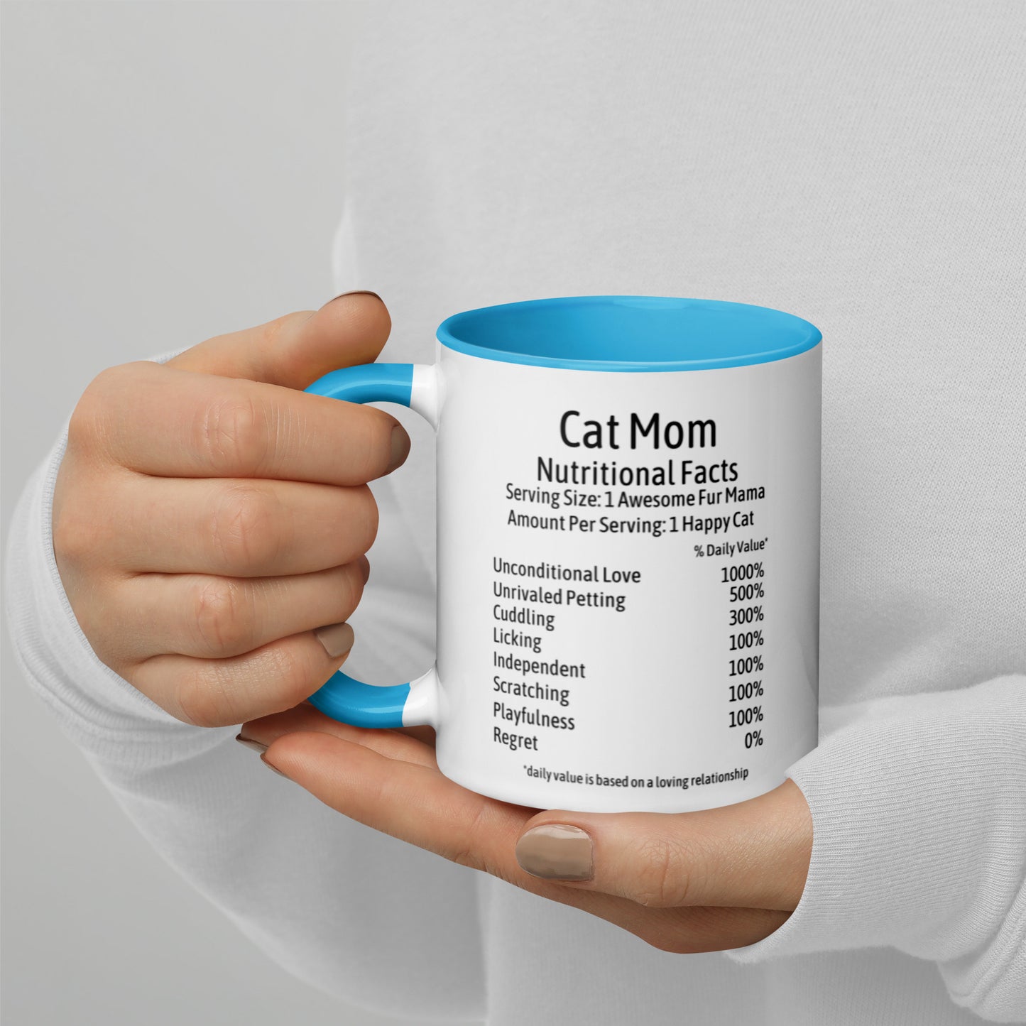 Cat Mom Mug with Color Inside