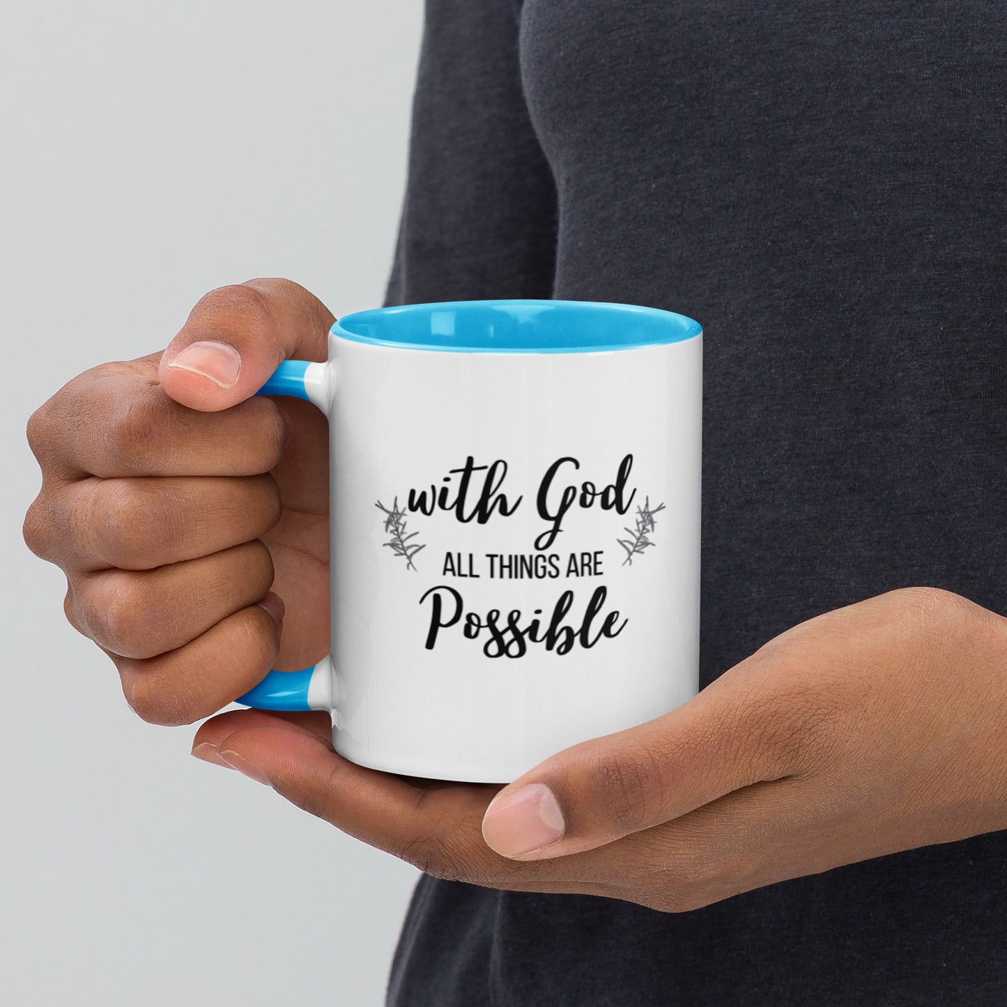 With God All Things Are Possible Mug with Color Inside