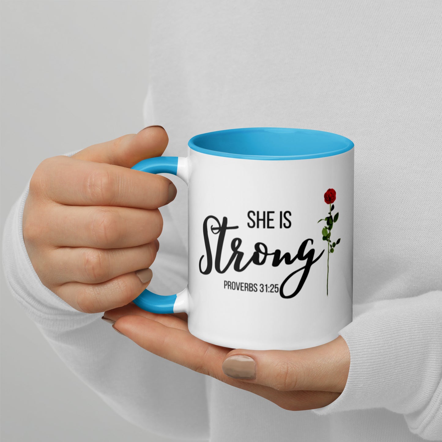 She Is Strong Mug with Color Inside