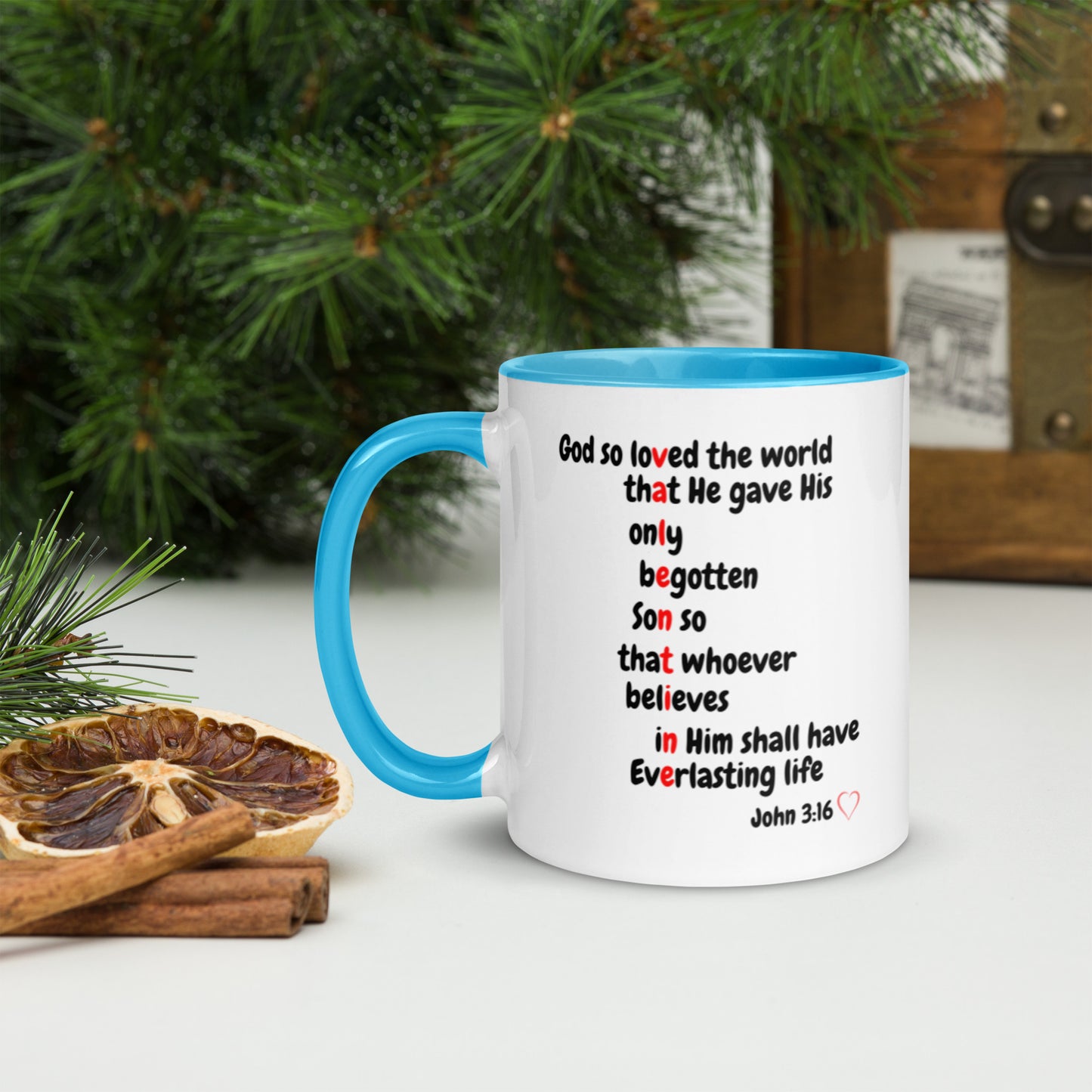 Valentine John 3:16 Mug with Color Inside