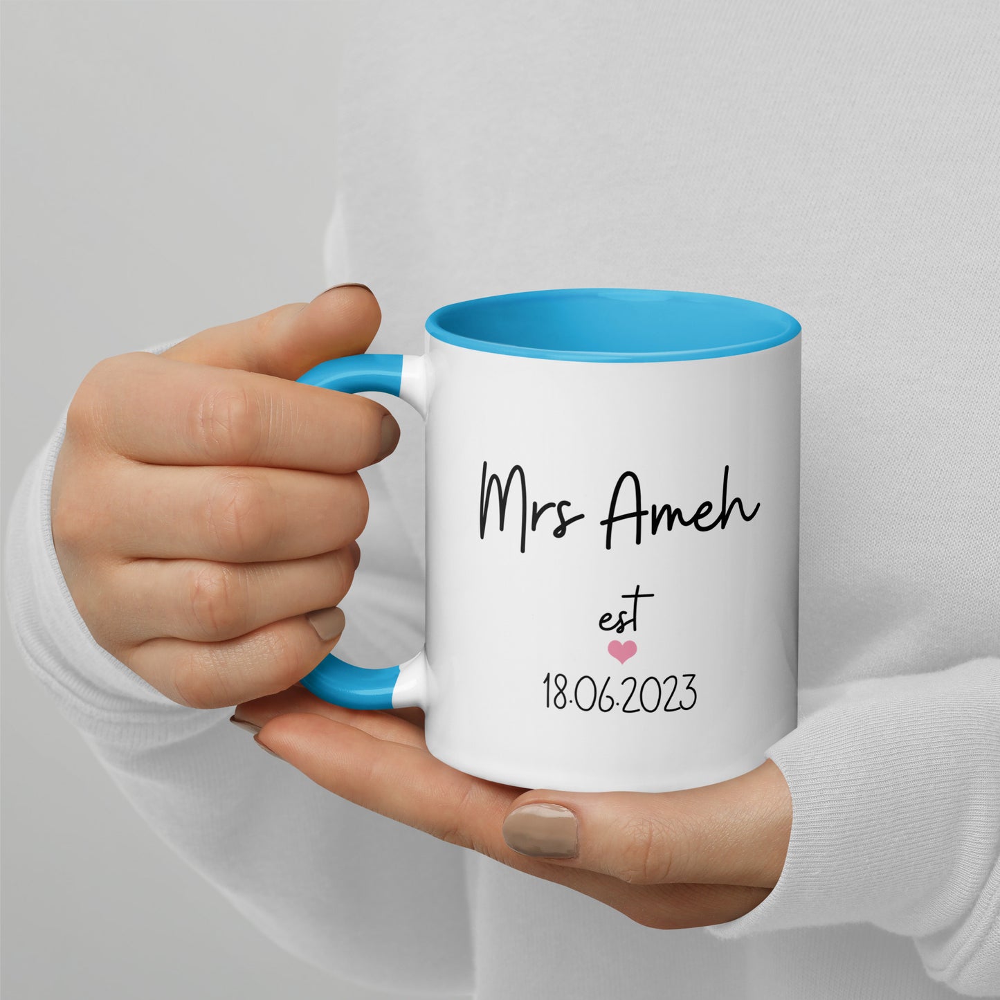 Personalised Mrs Mug Two Tone