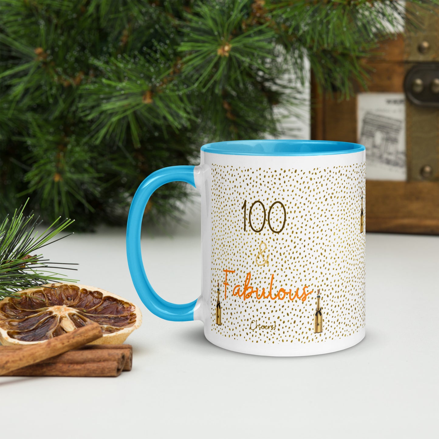100th Birthday Mug with Color Inside