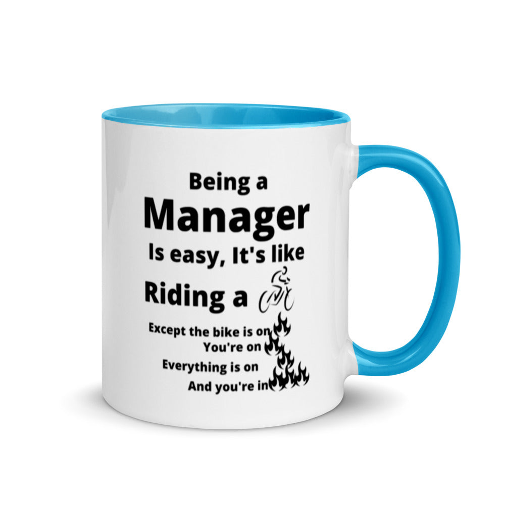 Manager Mug, with Color Inside, Being A Manager Is Easy, Ideal Gift For, Managers, Team Manager, Case Manager Gifts, Best Manager Gifts